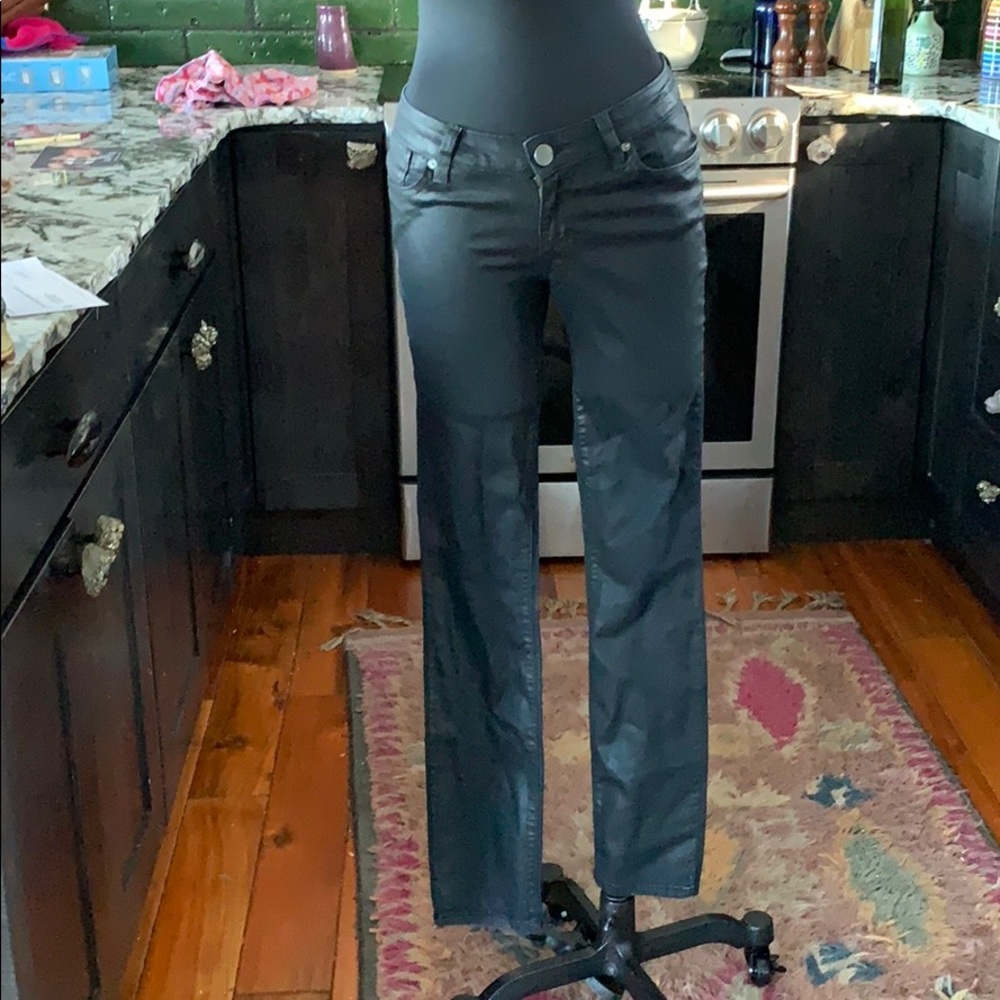 QMack black coated jeans